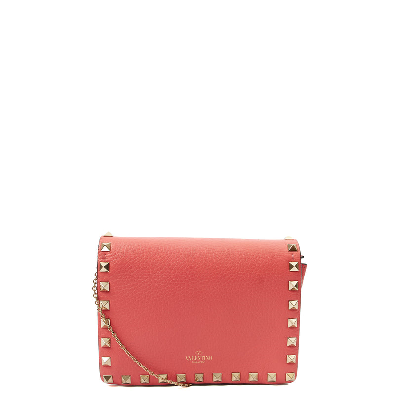 Picture of Valentino Cross Body Rockstud Crossbody Bag - Small in Pink, Calfskin