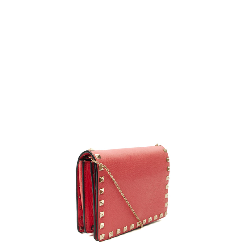 Picture of Valentino Cross Body Rockstud Crossbody Bag - Small in Pink, Calfskin