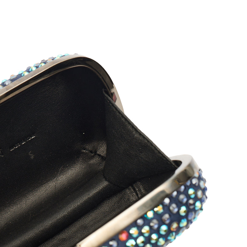 Picture of Alexander McQueen Clutch Box Clutch Skull in Blue, Fabric