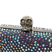 Picture of Alexander McQueen Clutch Box Clutch Skull in Blue, Fabric