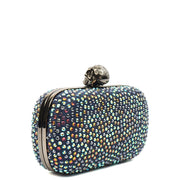 Picture of Alexander McQueen Clutch Box Clutch Skull in Blue, Fabric