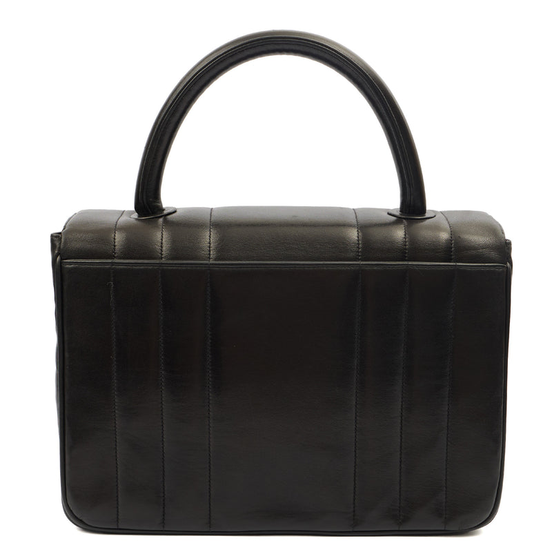 Picture of Chanel Top Handle Flap Bag With Top Handle in Black, Lambskin Leather