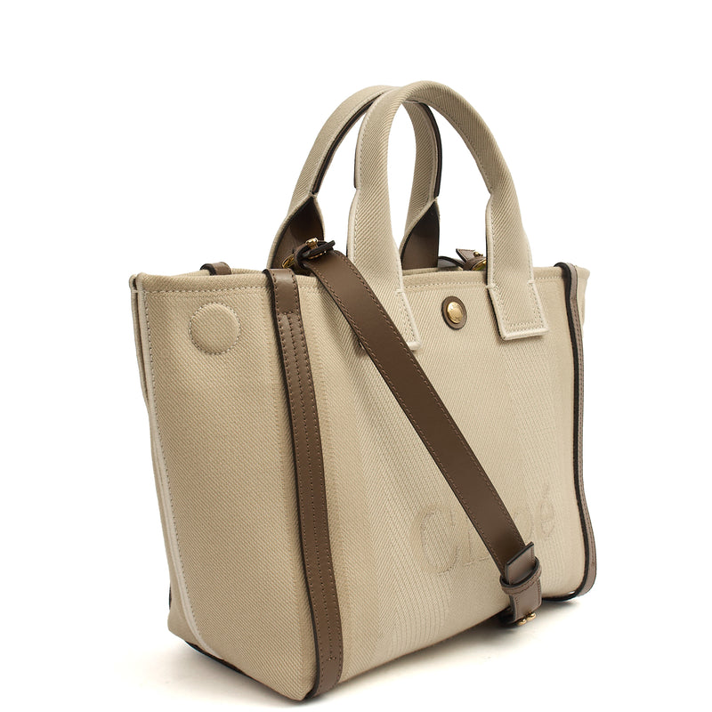 Picture of Chloe Tote Carry Small Tote in Neutral, Canvas