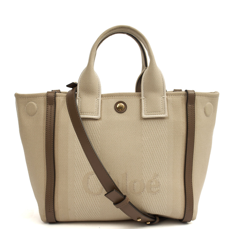 Picture of Chloe Tote Carry Small Tote in Neutral, Canvas