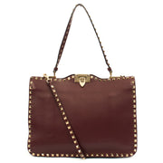 Picture of Valentino Tote Rockstud Tote Small in Red, Leather