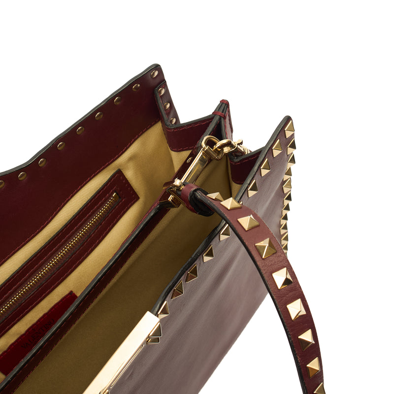 Picture of Valentino Tote Rockstud Tote Small in Red, Leather