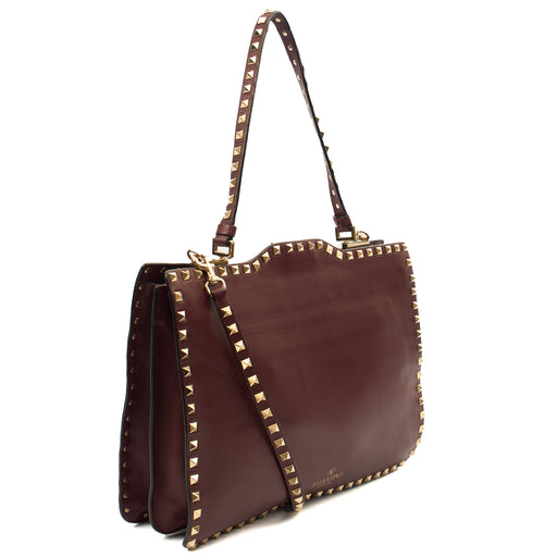 Picture of Valentino Tote Rockstud Tote Small in Red, Leather