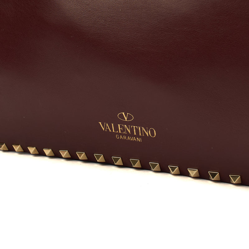 Picture of Valentino Tote Rockstud Tote Small in Red, Leather