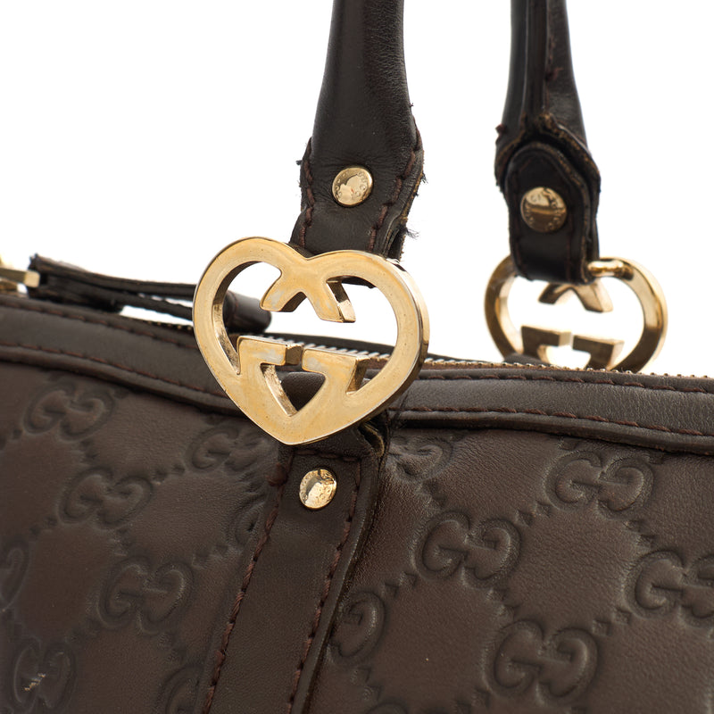 Picture of Gucci Tote Lovely Heart GG Interlocking Tote in Brown, Guccissima