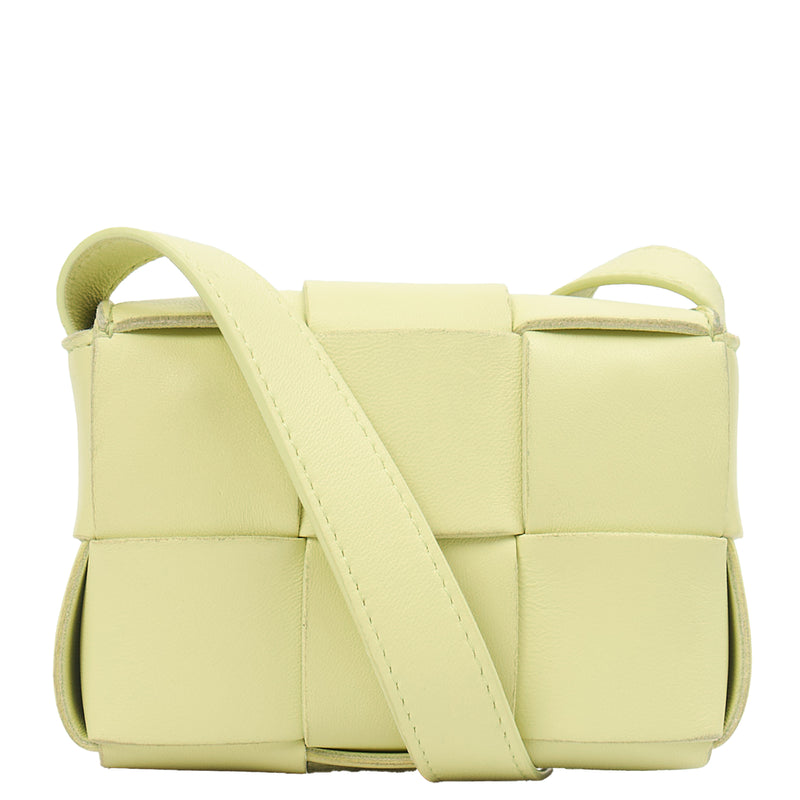 Picture of Bottega Veneta Cross Body Cassette - Mini in Green, Intrecciato Nappa