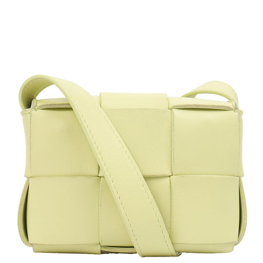 Picture of Bottega Veneta Cross Body Cassette - Mini in Green, Intrecciato Nappa