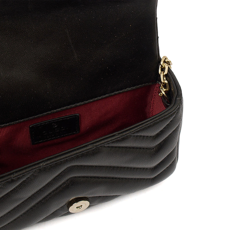 Picture of Gucci Cross Body Marmont Shoulder Flap Bag - Mini in Black, Leather