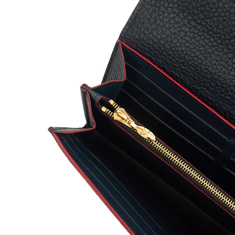 Picture of Louis Vuitton Wallet Capucines Wallet  in Navy, Calfskin Leather