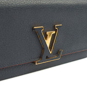 Picture of Louis Vuitton Wallet Capucines Wallet  in Navy, Calfskin Leather