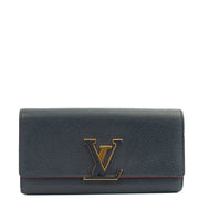 Picture of Louis Vuitton Wallet Capucines Wallet  in Navy, Calfskin Leather