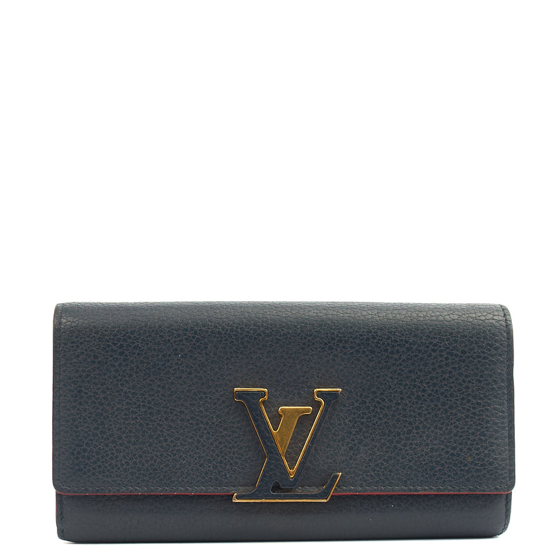 Picture of Louis Vuitton Wallet Capucines Wallet  in Navy, Calfskin Leather