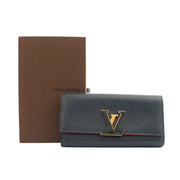 Picture of Louis Vuitton Wallet Capucines Wallet  in Navy, Calfskin Leather
