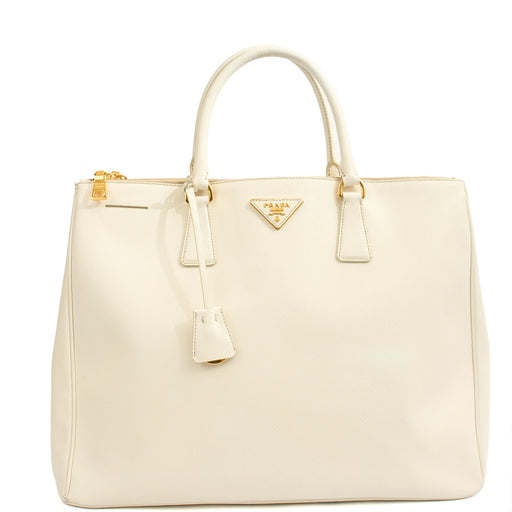 Picture of Prada Tote Galleria - Large Double Zip Tote in White, Saffiano Leather