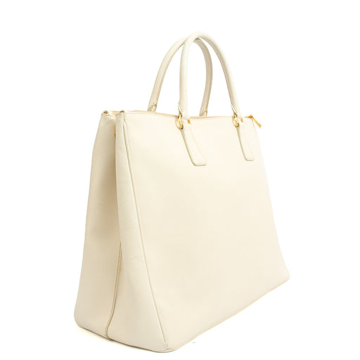 Picture of Prada Tote Galleria - Large Double Zip Tote in White, Saffiano Leather