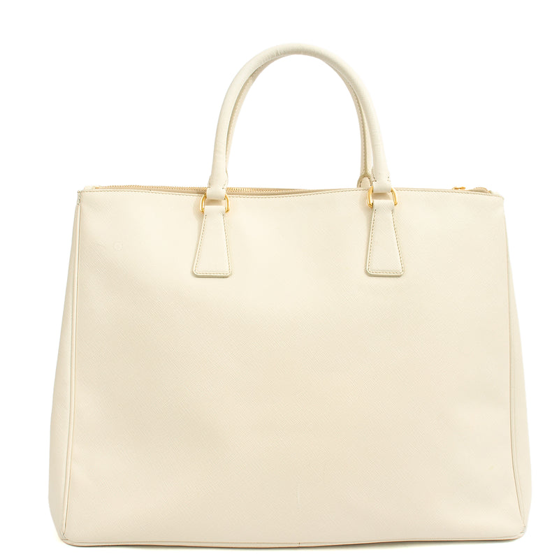 Picture of Prada Tote Galleria - Large Double Zip Tote in White, Saffiano Leather
