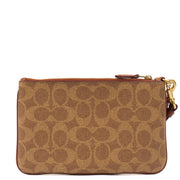 Picture of Coach Clutch Bow Wristlet in Brown, Leather