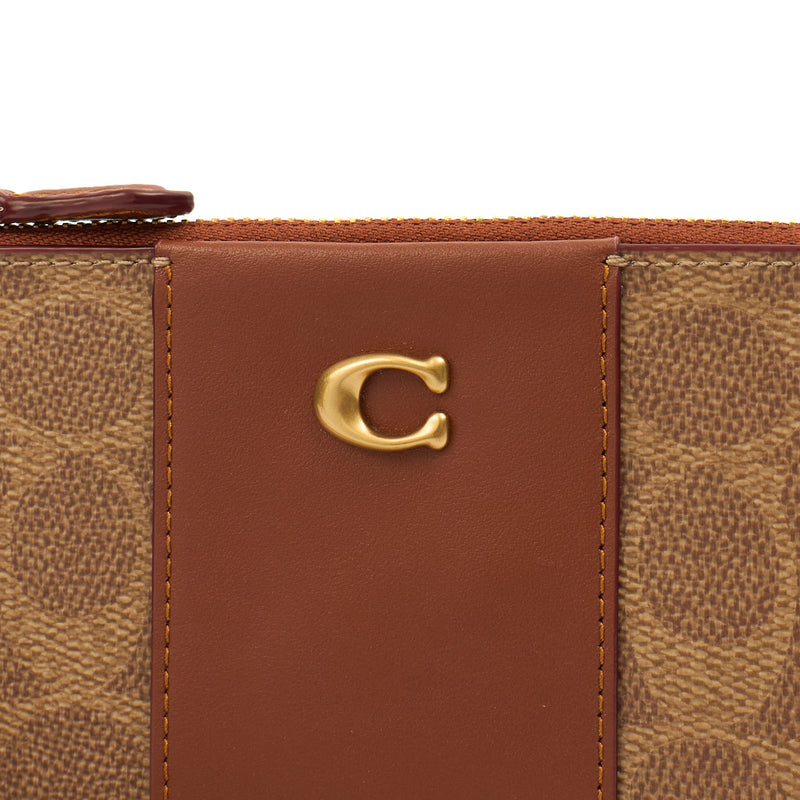 Picture of Coach Clutch Bow Wristlet in Brown, Leather