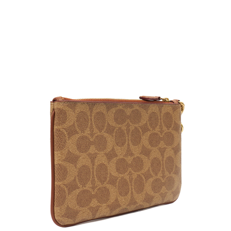 Picture of Coach Clutch Bow Wristlet in Brown, Leather