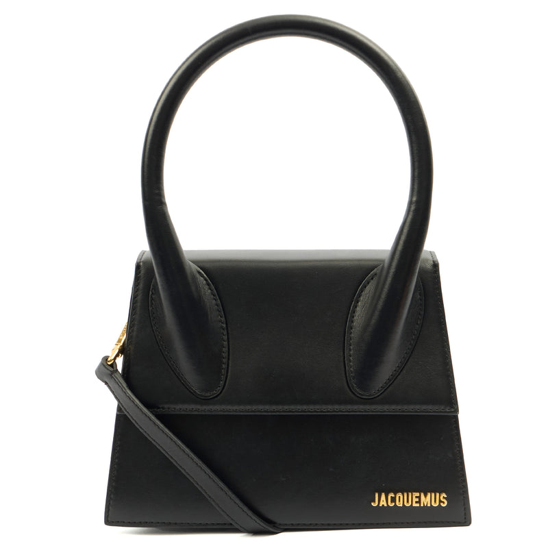Picture of Jacquemus Top Handle Le Chiquito in Black, Leather