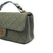 Picture of Chanel Cross Body Flap Bag in Green, Nubuck