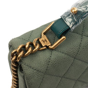 Picture of Chanel Cross Body Flap Bag in Green, Nubuck