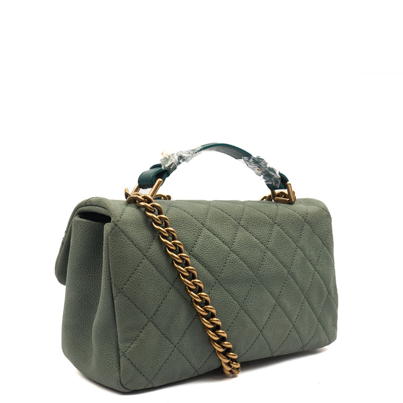 Picture of Chanel Cross Body Flap Bag in Green, Nubuck