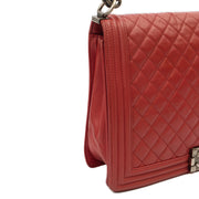 Picture of Chanel Shoulder Bag Boy - Large in Red, Lambskin Leather