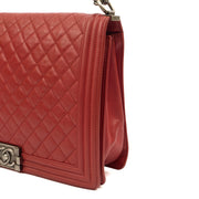 Picture of Chanel Shoulder Bag Boy - Large in Red, Lambskin Leather