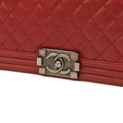 Picture of Chanel Shoulder Bag Boy - Large in Red, Lambskin Leather