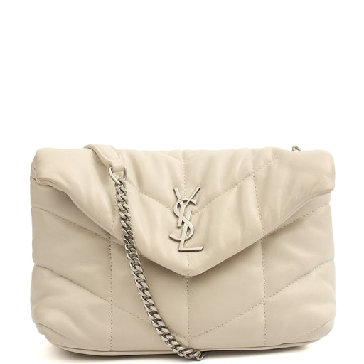 Picture of Saint Laurent Cross Body Puffer - Toy in Cream, Leather