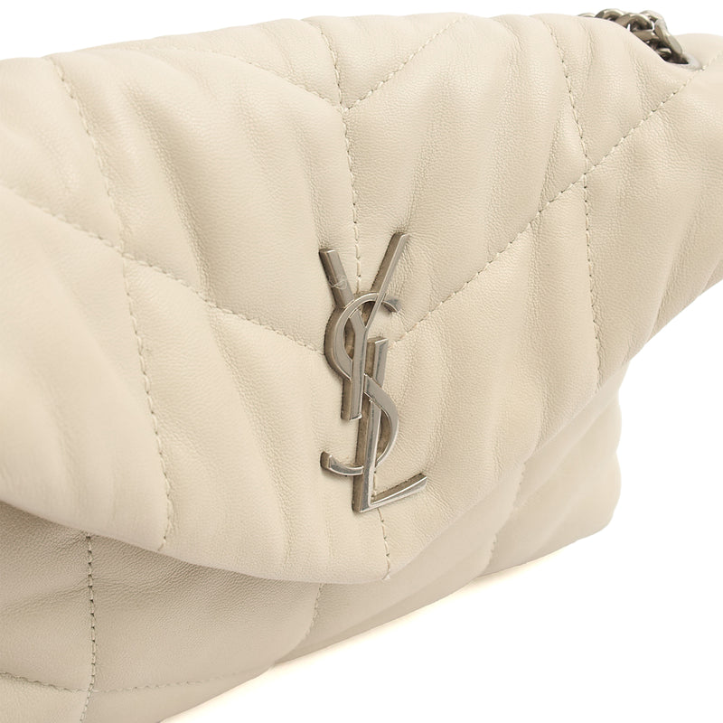 Picture of Saint Laurent Cross Body Puffer - Toy in Cream, Leather