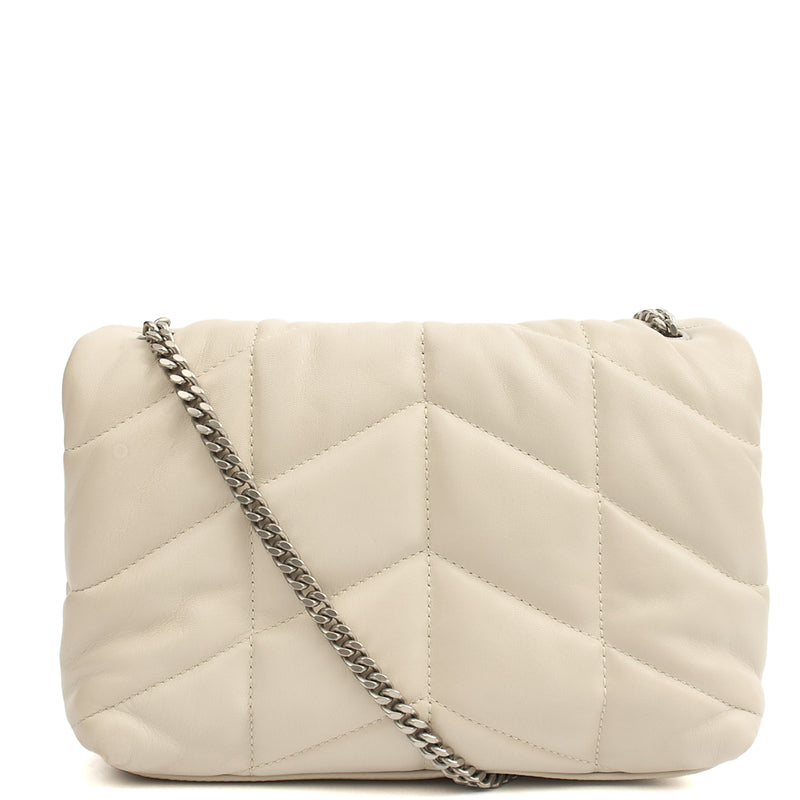 Picture of Saint Laurent Cross Body Puffer - Toy in Cream, Leather