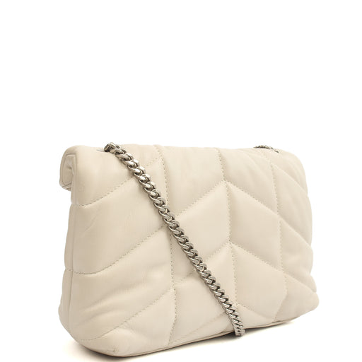 Picture of Saint Laurent Cross Body Puffer - Toy in Cream, Leather