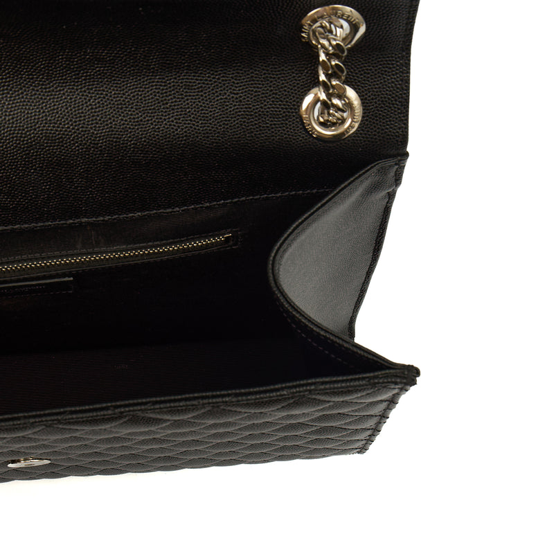 Picture of Saint Laurent Shoulder Bag Envelope - Large in Black, Calfskin Leather