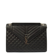 Picture of Saint Laurent Shoulder Bag Envelope - Large in Black, Calfskin Leather