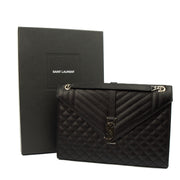 Picture of Saint Laurent Shoulder Bag Envelope - Large in Black, Calfskin Leather