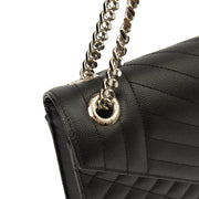 Picture of Saint Laurent Shoulder Bag Envelope - Large in Black, Calfskin Leather