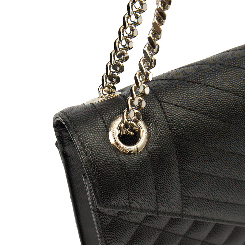 Picture of Saint Laurent Shoulder Bag Envelope - Large in Black, Calfskin Leather