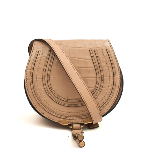 Picture of Chloe Cross Body Marcie - Small in Neutral, Exotic Effect Leather