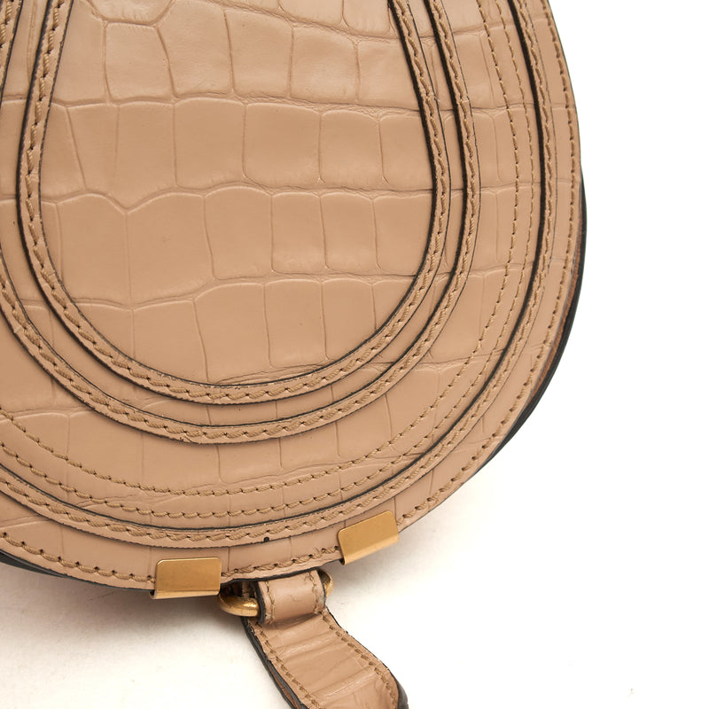 Picture of Chloe Cross Body Marcie - Small in Neutral, Exotic Effect Leather