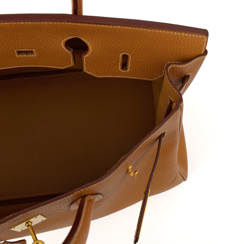 Picture of Hermes Tote Birkin 35 in Gold, Ardennes