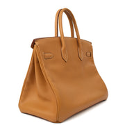Picture of Hermes Tote Birkin 35 in Gold, Ardennes