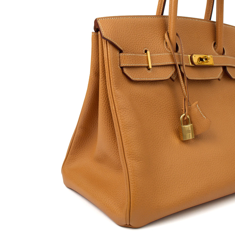 Picture of Hermes Tote Birkin 35 in Gold, Ardennes
