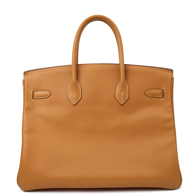 Picture of Hermes Tote Birkin 35 in Gold, Ardennes