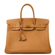 Picture of Hermes Tote Birkin 35 in Gold, Ardennes
